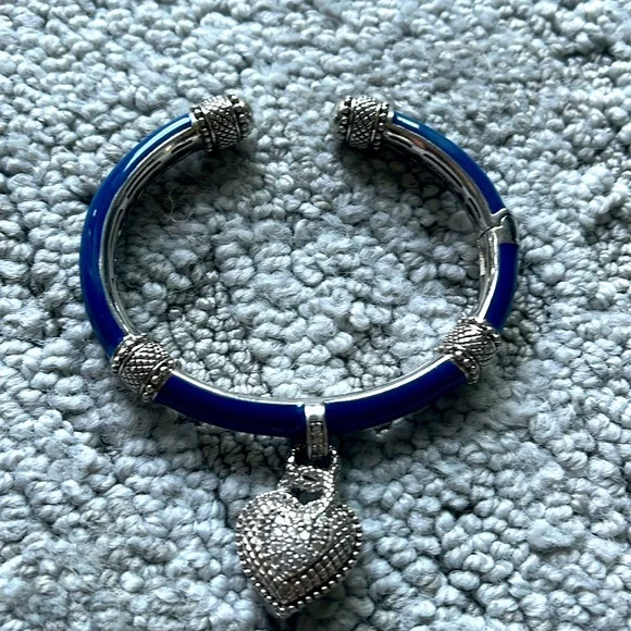 Judith Ripka Sterling Blue Enamel and CZ Bracelet - Picture 4 of 13